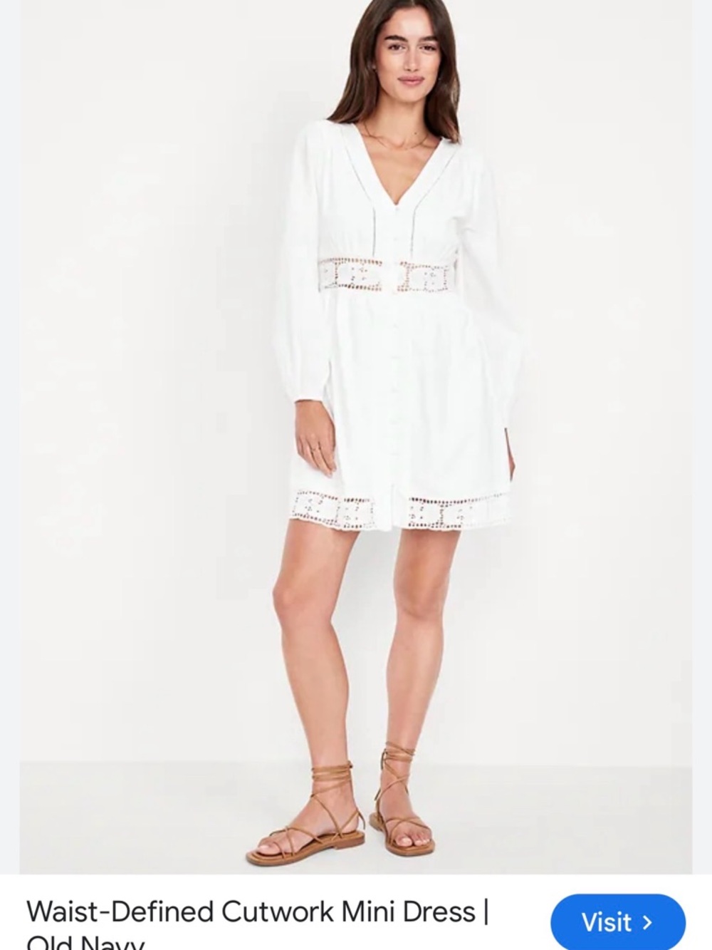 Old Navy White Eyelet Waist Mini Dress